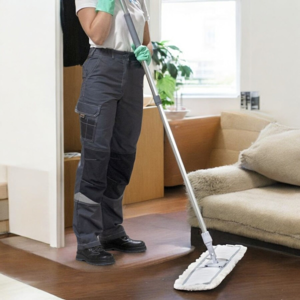 Швабра профессиональная для уборки ProCeaning Prof. 80 см. (телескопическая рукоятка 100-180 см., хлопковый моп)